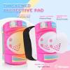 imageNEMONE Mermaid Knee Pads for Kids Girls Boys Knee Elbow Pads Wrist Guards with Drawstring Bag Adjustable Reflective Protective Gear Set for Roller Skates Bike Cycling Skateboard ScooterLight Rose