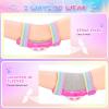 imageNEMONE Mermaid Knee Pads for Kids Girls Boys Knee Elbow Pads Wrist Guards with Drawstring Bag Adjustable Reflective Protective Gear Set for Roller Skates Bike Cycling Skateboard ScooterLight Rose