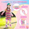 imageNEMONE Mermaid Knee Pads for Kids Girls Boys Knee Elbow Pads Wrist Guards with Drawstring Bag Adjustable Reflective Protective Gear Set for Roller Skates Bike Cycling Skateboard ScooterLight Rose