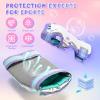 imageNEMONE Mermaid Knee Pads for Kids Girls Boys Knee Elbow Pads Wrist Guards with Drawstring Bag Adjustable Reflective Protective Gear Set for Roller Skates Bike Cycling Skateboard ScooterLight Purple