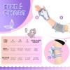 imageNEMONE Mermaid Knee Pads for Kids Girls Boys Knee Elbow Pads Wrist Guards with Drawstring Bag Adjustable Reflective Protective Gear Set for Roller Skates Bike Cycling Skateboard ScooterLight Purple
