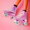 imageNEMONE Roller Skates for Girls Women Roller Skates with Light up Wheels Classic Shiny Mermaid Rollerskates High Top Outdoor Indoor Skates for Adults Youth KidsPink