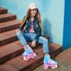 imageNEMONE Roller Skates for Girls Women Roller Skates with Light up Wheels Classic Shiny Mermaid Rollerskates High Top Outdoor Indoor Skates for Adults Youth KidsRainbow