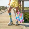 imageNEMONE Roller Skates for Girls Women Roller Skates with Light up Wheels Classic Shiny Mermaid Rollerskates High Top Outdoor Indoor Skates for Adults Youth KidsRainbow