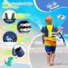 imageNEMONE Toddler Swim Vest for 2270 lbs Kids Floaties Swim Jacket with Arm Water Wings for Girls Boys 2 3 4 5 6 7 Years Old Sea Beach PoolBlack Dinosaur