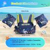 imageNEMONE Toddler Swim Vest for 2270 lbs Kids Floaties Swim Jacket with Arm Water Wings for Girls Boys 2 3 4 5 6 7 Years Old Sea Beach PoolBlack Dinosaur