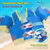imageNEMONE Toddler Swim Vest for 2270 lbs Kids Floaties Swim Jacket with Arm Water Wings for Girls Boys 2 3 4 5 6 7 Years Old Sea Beach PoolBlue Shark