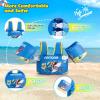 imageNEMONE Toddler Swim Vest for 2270 lbs Kids Floaties Swim Jacket with Arm Water Wings for Girls Boys 2 3 4 5 6 7 Years Old Sea Beach PoolBlue Shark