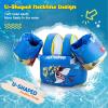 imageNEMONE Toddler Swim Vest for 2270 lbs Kids Floaties Swim Jacket with Arm Water Wings for Girls Boys 2 3 4 5 6 7 Years Old Sea Beach PoolBlue Shark
