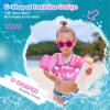 imageNEMONE Toddler Swim Vest for 2270 lbs Kids Floaties Swim Jacket with Arm Water Wings for Girls Boys 2 3 4 5 6 7 Years Old Sea Beach PoolPink Mermaid