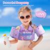 imageNEMONE Toddler Swim Vest for 2270 lbs Kids Floaties Swim Jacket with Arm Water Wings for Girls Boys 2 3 4 5 6 7 Years Old Sea Beach PoolPurple Mermaid