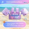 imageNEMONE Toddler Swim Vest for 2270 lbs Kids Floaties Swim Jacket with Arm Water Wings for Girls Boys 2 3 4 5 6 7 Years Old Sea Beach PoolPurple Mermaid