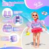 imageNEMONE Toddler Swim Vest for 2270 lbs Kids Floaties Swim Jacket with Arm Water Wings for Girls Boys 2 3 4 5 6 7 Years Old Sea Beach PoolPurple Mermaid