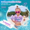 imageNEMONE Toddler Swim Vest for 2270 lbs Kids Floaties Swim Jacket with Arm Water Wings for Girls Boys 2 3 4 5 6 7 Years Old Sea Beach PoolPurple Mermaid