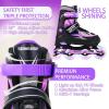 imageSowume Adjustable Inline Skates for Girls and Boys Roller skates with All Light Up Wheels Patines para mujer for Kids and Adults Men WomenAPurple