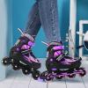 imageSowume Adjustable Inline Skates for Girls and Boys Roller skates with All Light Up Wheels Patines para mujer for Kids and Adults Men WomenAPurple