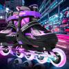 imageSowume Adjustable Inline Skates for Girls and Boys Roller skates with All Light Up Wheels Patines para mujer for Kids and Adults Men WomenAPurple