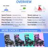 imageSowume Adjustable Inline Skates for Girls and Boys Roller skates with All Light Up Wheels Patines para mujer for Kids and Adults Men WomenBPink
