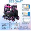 imageSowume Adjustable Inline Skates for Girls and Boys Roller skates with All Light Up Wheels Patines para mujer for Kids and Adults Men WomenBPink