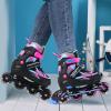 imageSowume Adjustable Inline Skates for Girls and Boys Roller skates with All Light Up Wheels Patines para mujer for Kids and Adults Men WomenBPink