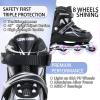 imageSowume Adjustable Inline Skates for Girls and Boys Roller skates with All Light Up Wheels Patines para mujer for Kids and Adults Men WomenBlack