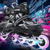 imageSowume Adjustable Inline Skates for Girls and Boys Roller skates with All Light Up Wheels Patines para mujer for Kids and Adults Men WomenBlack
