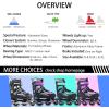imageSowume Adjustable Inline Skates for Girls and Boys Roller skates with All Light Up Wheels Patines para mujer for Kids and Adults Men WomenBlack