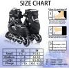 imageSowume Adjustable Inline Skates for Girls and Boys Roller skates with All Light Up Wheels Patines para mujer for Kids and Adults Men WomenBlack