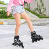 imageSowume Adjustable Inline Skates for Girls and Boys Roller skates with All Light Up Wheels Patines para mujer for Kids and Adults Men WomenBlack