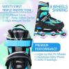 imageSowume Adjustable Inline Skates for Girls and Boys Roller skates with All Light Up Wheels Patines para mujer for Kids and Adults Men WomenCGreen