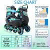 imageSowume Adjustable Inline Skates for Girls and Boys Roller skates with All Light Up Wheels Patines para mujer for Kids and Adults Men WomenCGreen