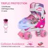 imageSowume Adjustable Roller Skates for Girls and Women All 8 Wheels of Girls Skates Shine Safe and Fun Illuminating for KidsAPink