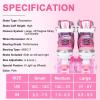 imageSowume Adjustable Roller Skates for Girls and Women All 8 Wheels of Girls Skates Shine Safe and Fun Illuminating for KidsAPink