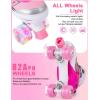 imageSowume Adjustable Roller Skates for Girls and Women All 8 Wheels of Girls Skates Shine Safe and Fun Illuminating for KidsAPink