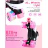 imageSowume Adjustable Roller Skates for Girls and Women All 8 Wheels of Girls Skates Shine Safe and Fun Illuminating for KidsBPink  Black