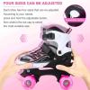 imageSowume Adjustable Roller Skates for Girls and Women All 8 Wheels of Girls Skates Shine Safe and Fun Illuminating for KidsBPink  Black