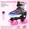 imageSowume Adjustable Roller Skates for Girls and Women All 8 Wheels of Girls Skates Shine Safe and Fun Illuminating for KidsBPink  Black