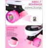 imageSowume Adjustable Roller Skates for Girls and Women All 8 Wheels of Girls Skates Shine Safe and Fun Illuminating for KidsBPink  Black