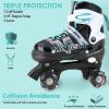 imageSowume Adjustable Roller Skates for Girls and Women All 8 Wheels of Girls Skates Shine Safe and Fun Illuminating for KidsCBlack