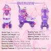 imageSowume Adjustable Roller Skates for Girls and Women All 8 Wheels of Girls Skates Shine Safe and Fun Illuminating for KidsDPurple
