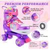 imageSowume Adjustable Roller Skates for Girls and Women All 8 Wheels of Girls Skates Shine Safe and Fun Illuminating for KidsDPurple