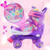 imageSowume Adjustable Roller Skates for Girls and Women All 8 Wheels of Girls Skates Shine Safe and Fun Illuminating for KidsDPurple