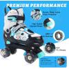imageSowume Adjustable Roller Skates for Girls and Women All 8 Wheels of Girls Skates Shine Safe and Fun Illuminating for KidsEGreen