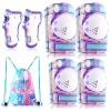 imageNEMONE Mermaid Knee Pads for Kids Girls Boys Knee Elbow Pads Wrist Guards with Drawstring Bag Adjustable Reflective Protective Gear Set for Roller Skates Bike Cycling Skateboard ScooterPurple