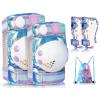 imageNEMONE Mermaid Knee Pads for Kids Girls Boys Knee Elbow Pads Wrist Guards with Drawstring Bag Adjustable Reflective Protective Gear Set for Roller Skates Bike Cycling Skateboard ScooterLight Purple