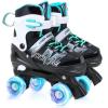 imageSowume Adjustable Roller Skates for Girls and Women All 8 Wheels of Girls Skates Shine Safe and Fun Illuminating for KidsCBlack