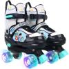 imageSowume Adjustable Roller Skates for Girls and Women All 8 Wheels of Girls Skates Shine Safe and Fun Illuminating for KidsEGreen
