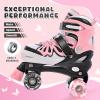 imageNEMONE 4 Size Adjustable Light up Roller Skates for Girls Butterfly Roller Skates for Kids Ages 46 58 612 812 Todder Beginner Skates Indoor OutdoorBlack Pink