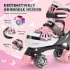 imageNEMONE 4 Size Adjustable Light up Roller Skates for Girls Butterfly Roller Skates for Kids Ages 46 58 612 812 Todder Beginner Skates Indoor OutdoorBlack Pink