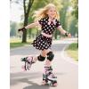 imageNEMONE 4 Size Adjustable Light up Roller Skates for Girls Butterfly Roller Skates for Kids Ages 46 58 612 812 Todder Beginner Skates Indoor OutdoorBlack Pink